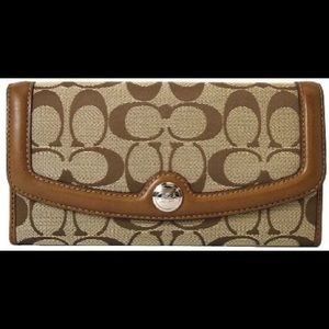 Khaki/tobacco brown coach wallet